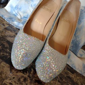 Christian Louboutin crystal studded platform heels